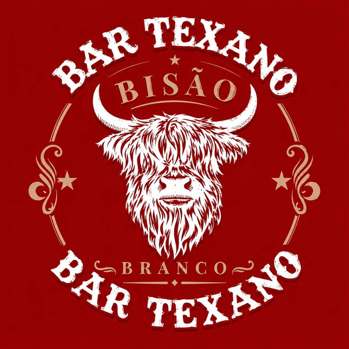 Logo Bar Texano Bisão Branco